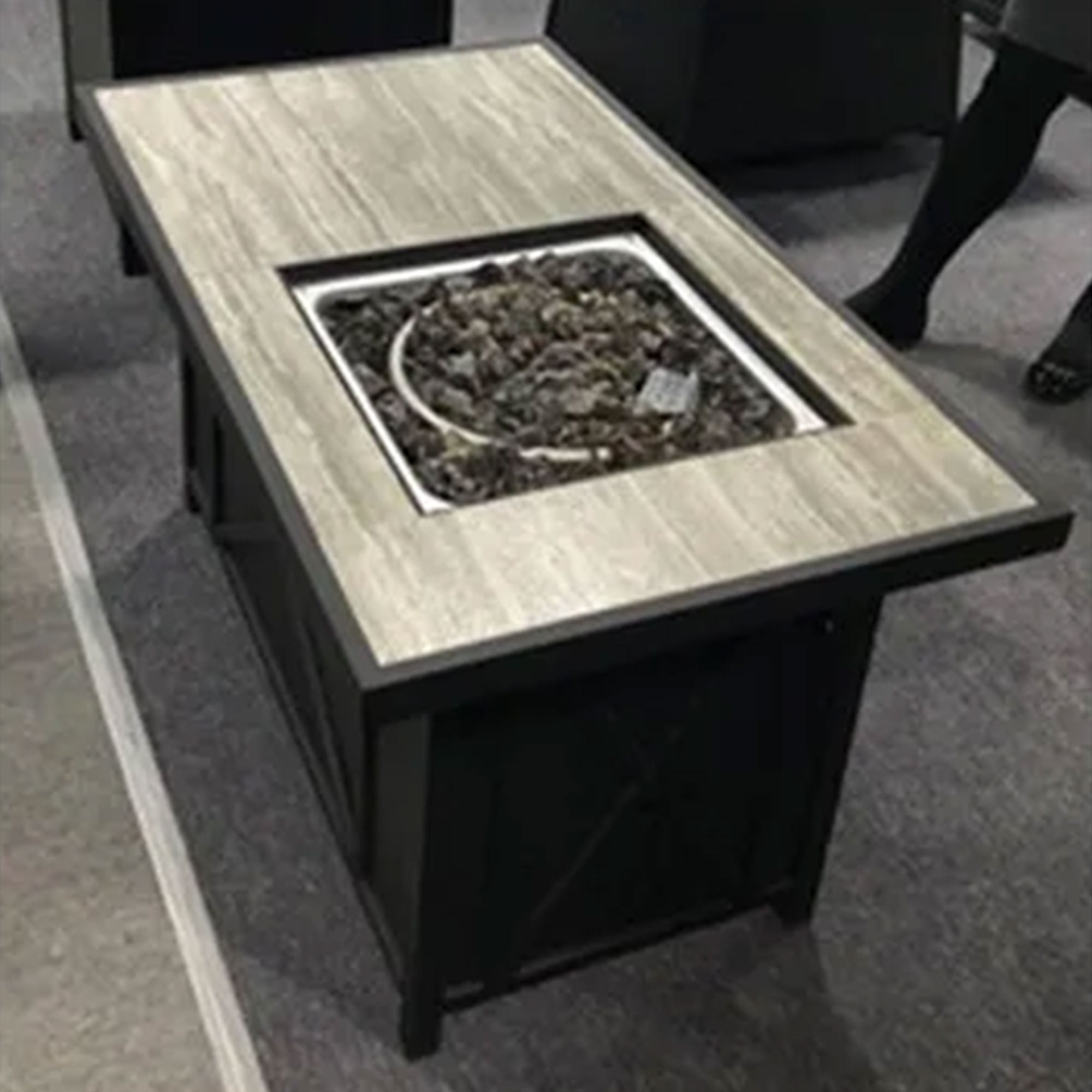 Four Seasons Courtyard Gas Fire Pit Coffee Table w/ Stainless Steel Burner