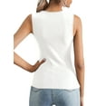thumbnail image 4 of Liacowi Women's Slim Fit Crop Tops Casual Solid Color Crew Neck Sleeveless Tight Tee Shirt Basic Streetwear, 4 of 5