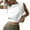 White, variant on DVKOVI Crop Top Athletic Shirts for Women Cute Sleeveless Yoga Tops Running Gym Workout Shirts White S