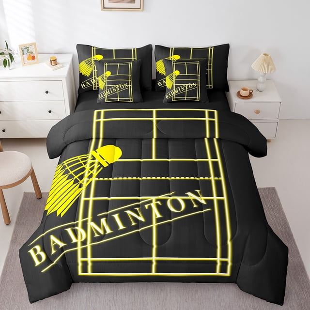 YST, Sports Comforter Set, 7-Piece, Badminton Theme, Full
