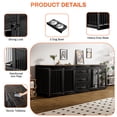 thumbnail image 5 of Rophefx 95.4" Dog Crate Furniture for 2 Dogs,Large Kennel with 3 Drawers and 4 Bowls,Wooden Heavy Duty Indoor Dog House,Black Brown, 5 of 10