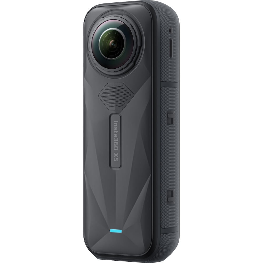 Insta360 X5 360° 8K Action Camera - Waterproof, FlowState Stabilization, Built in Wind Guard, Replaceable Lens + Selfie Stick + 64GB Memory Card