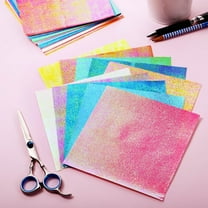 Tineasur 100 Sheets Assorted Color Iridescent Origami Paper DIY Craft Supplies