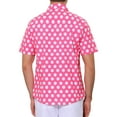 thumbnail image 3 of INSPIRE CHIC Polka Dots Pattern Shirt for Men's Point Collar Short Sleeves Printed Dress Shirts L Pink, 3 of 6