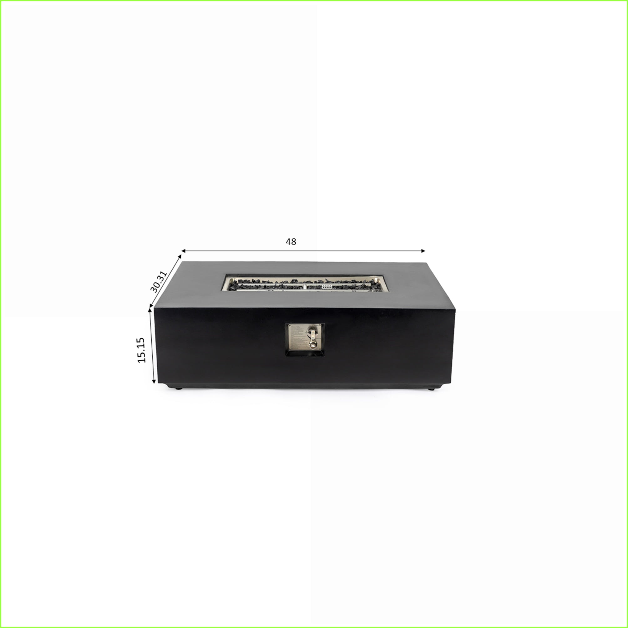 Outdoor Stoves | Fogon Exterior | Modern 48" Rectangular Propane Fire Pit Table for Patios Backyards | Concrete