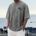 thumbnail image 4 of Oversized Tshirts for Men Summer Short Sleeve Crewneck Drop Shoulder Vintage Washed Distressed T-Shirts Beach Shirt, 4 of 5