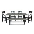thumbnail image 2 of 6-Piece Farmhouse Dining Set - Gray and Black, 2 of 6