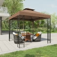 thumbnail image 3 of INTER HUT 8x8 Metal Patio Gazebo, Outdoor Gazebo Canopy Tent for Backyard, 3 of 10