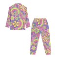 thumbnail image 5 of DISNIMO Flower Print Women 2 Piece Lounge Set Long Sleeve Button Down Nightwear Pj Sets Casual Fashion Sleepwear V Neck Pajama Set with Long Pants, 5 of 7