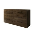 thumbnail image 4 of Castle Place Minimalist 6 Drawer Wooden Dresser, Walnut, 4 of 6