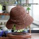 thumbnail image 5 of Qarigey Lady Summer Sombrero de paja Bowknot Floppy Wide Brim Sun Hats Playa Deporte Ahuecado Plegable De moda para damas adultas Sombreros Marrón M (56-58 cm), 5 of 6
