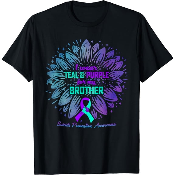 I Wear Teal Purple For Brother Suicide Prevention Awareness T-Shirt