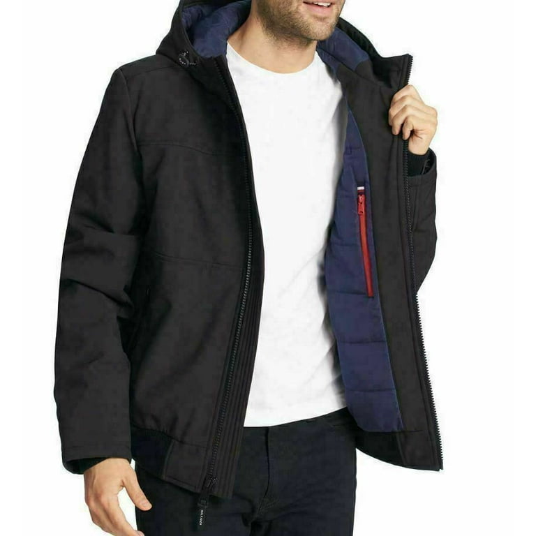 Men's Soft-Shell Jacket with Hood, Black Large NEW - Walmart.com