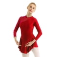 thumbnail image 3 of iiniim Women's Adult Long Sleeve Figure Ice Skating Dress Gymnastics Ballet Dance Leotard Dresses, 3 of 7