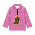 thumbnail image 3 of Psesaysky Girl's Dachshund Sunflower Print Sweatshirt Long Sleeve Graphic Sweatshirt Half Zip Pullover Preppy Athletic Tops Cute Winter Clothes Jacket Trendy 10-11 Years, 3 of 6
