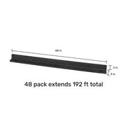 GroundSmart Brickface Landscape Edging, 4 Black Rubber Garden Edging Border, 48 pack
