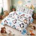 thumbnail image 3 of Erosebridal Penguin Twin Quilt Set for Boys Girls, Winter Scarves Twin Coverlet Set, 2-Piece 1 Bedspread and 1 Pillowcase, 3 of 7