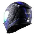 thumbnail image 4 of 1Storm Motorcycle Full Face Helmet Street Bike Skull King HJK311 + One Extra Clear Shield; Skull Blue, 4 of 7
