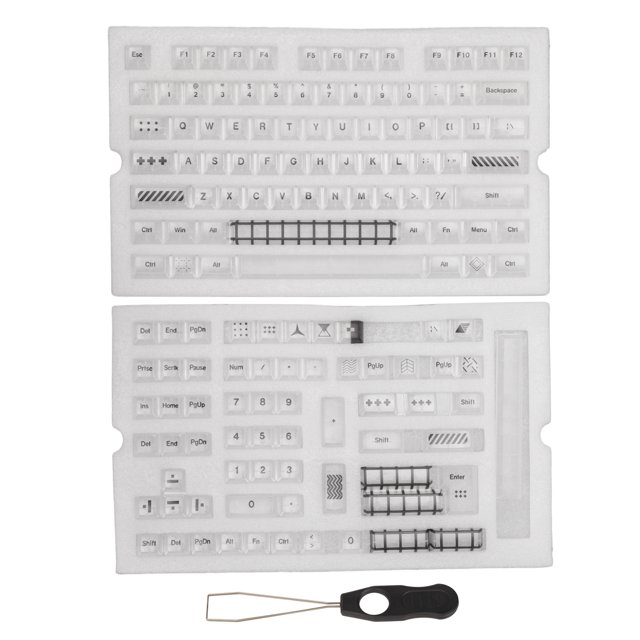 Teclas transparentes de 145 teclas para teclado mecánico Cherry Height DIY, teclas transparentes KCA universales con extractor de llaves