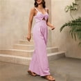 thumbnail image 7 of Jumpsuit For Women V Neck Sleeveless Striped Wide Leg Vacation Casual Travel Day Comfort Beach Plan Ready Weekend Shopping Look Morning Walk Casual All Day Comfort, 7 of 7