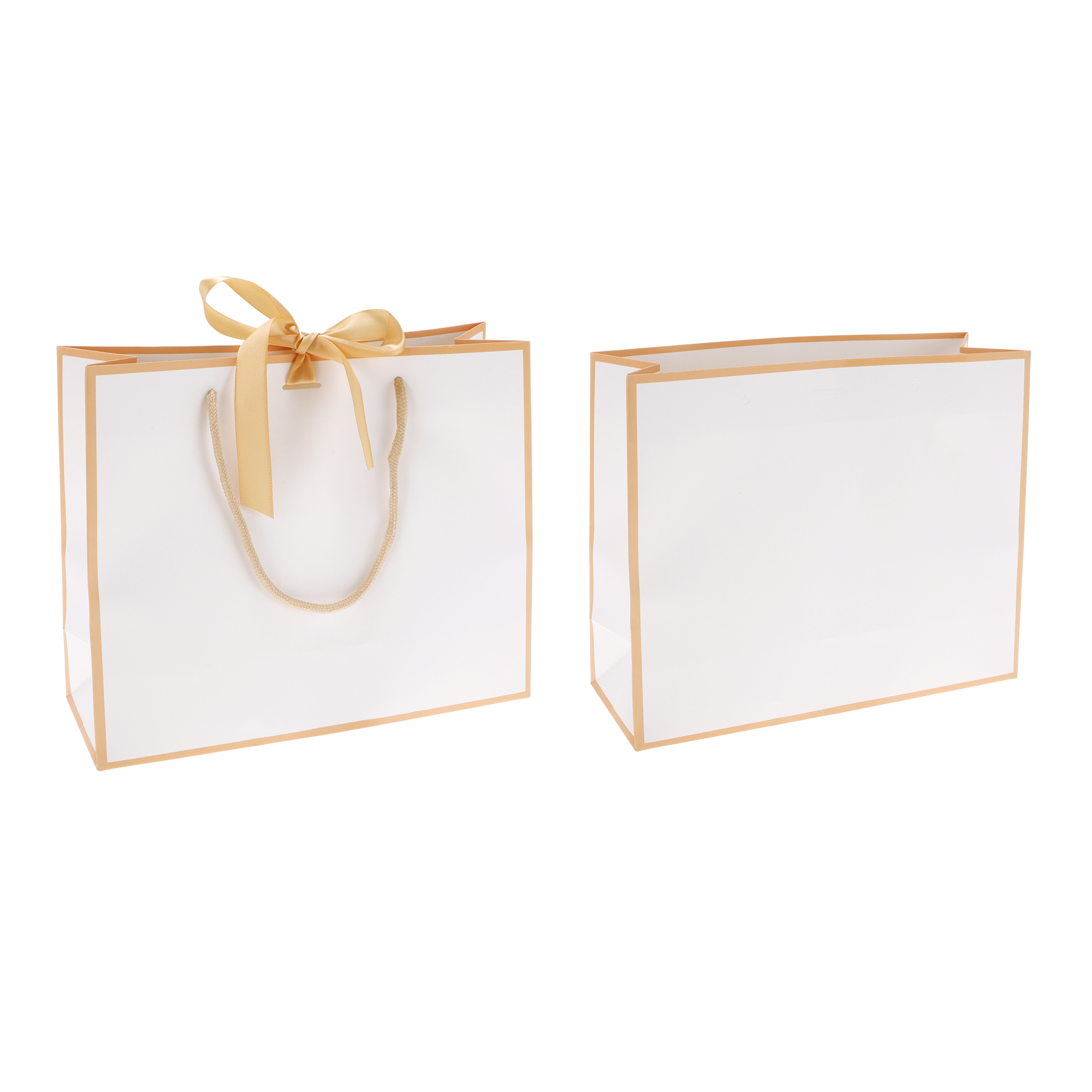 Unique Bargains Solid Color Design Gift Bags 4 Pcs Rose Gold Tone White