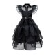 thumbnail image 2 of Disfraz de Wednesday Addams para niña, novedad de 2023, Vestidos para niña, Vestidos de fiesta de malla, disfraces de Carnaval de 3 a 10 años, 2 of 3