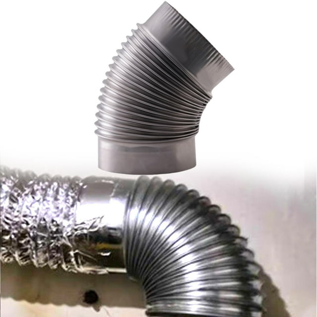 Codo de 45 degree, tubo de humos resistente al calor, conector de tubo de chimenea portátil de acero inoxidable para accesorios de estufa de carpa de 125 cm