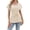 Beige, variant on Women's Spring and Summer Casual Shirt with Ruffled Edges, Pleated Round Neck, Short Sleeve Top, Comfortable and Stylish Blouse for Everyday Wear