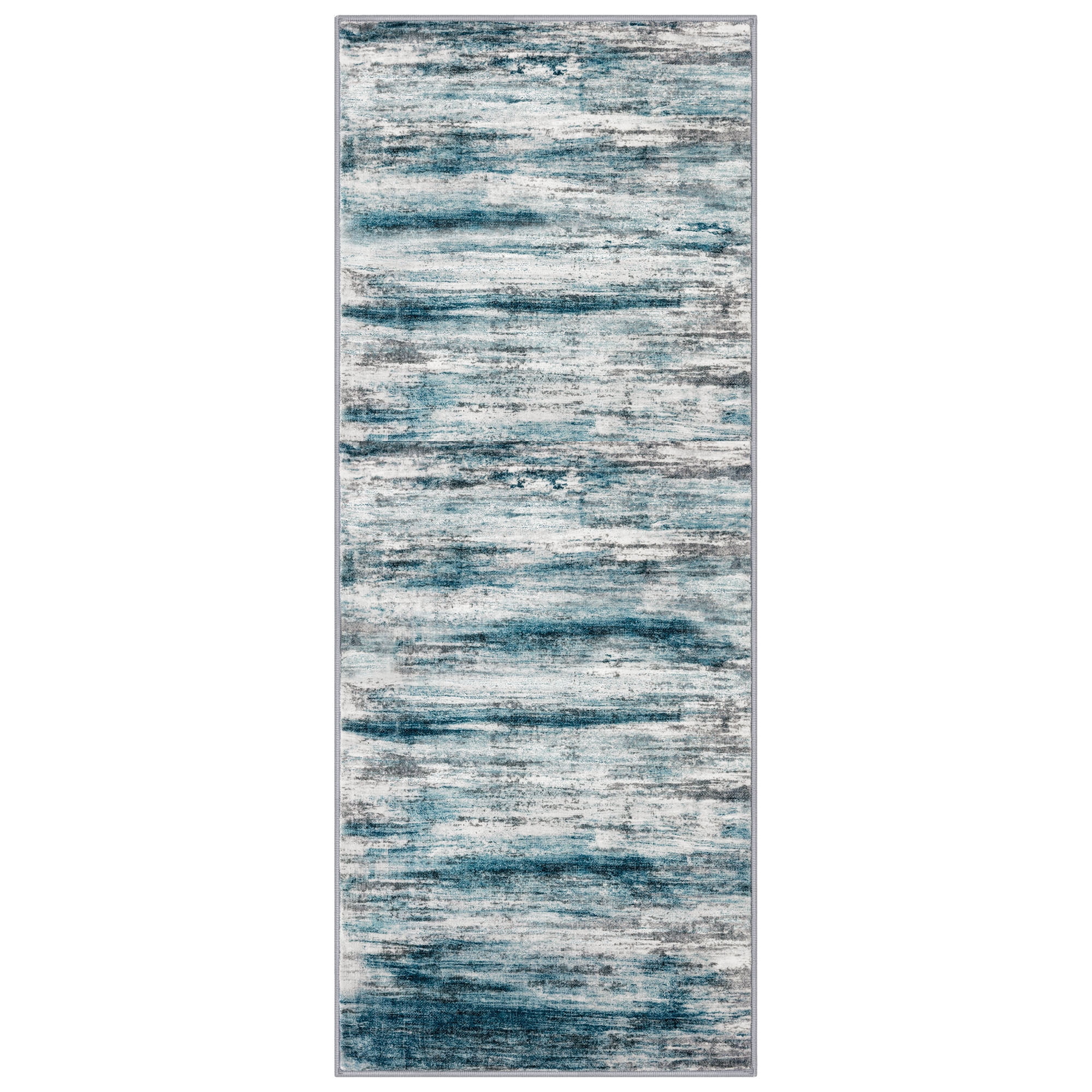 iOhouze Hallway Runner Rug 2x5 Washable Rug Runners Non Slip Kitchen Runner Rug Soft Print Distressed Blue Carpet Runner for Entryway Bedroom Kitchen Laundry Room
