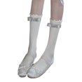 thumbnail image 4 of Calcetines con volantes, calcetines largos con ribete de volantes Calcetines largos con ribete de volantes Calcetines con volantes para mujer Acabado de lujo, 4 of 12