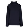 thumbnail image 5 of XFLWAM Womens Turtleneck Sweaters Batwing Long Sleeve Casual Loose Oversized Chunky Knit Pullover Jumper Tops Navy Blue XL, 5 of 6