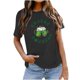 thumbnail image 1 of Camiseta Estampada del Día de San Patricio Fiudx para Mujer con Cuello Redondo y Manga corta, 1 of 4