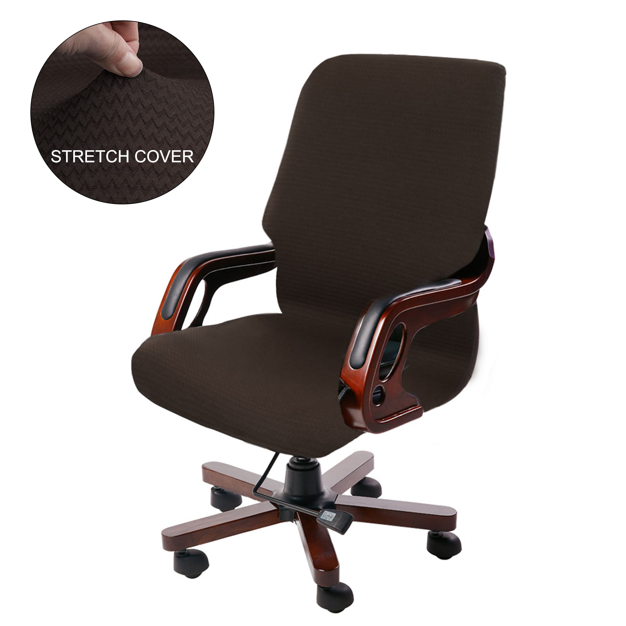 Office Chair Cover Polyester Armrest Customizable Elastic Seat Covering Kits 
