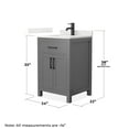 thumbnail image 4 of Beckett 24" Dark Gray Single Vanity & Giotto Quartz Top (1-Hole) & Black Trim, 4 of 5
