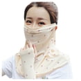 thumbnail image 2 of Women's Printed Ice Silk Scarf, Sun Protection Neck Gaiter and Face Cover, Lightweight UV Scarf for Summer, Fashion Thin Scarf for Outdoor Activities and Travel-Beige, 2 of 2