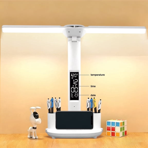 2025 Cute Desk Lamps for Home Office,Adjustable Eye Protection Modern LED Desk for College Dormitory,Bedside,Office,3 Mode,Night Light for Bedroom