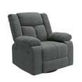 thumbnail image 3 of ProLounger Swivel Glider Recliner in Charcoal Velvet with Pillow Top Arms, 3 of 7