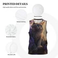 thumbnail image 3 of Honeii Purple Flower Lazy Cat print basktball shirt for men and women, Unisex basketball jersey for Theme party-4X-Large, 3 of 6