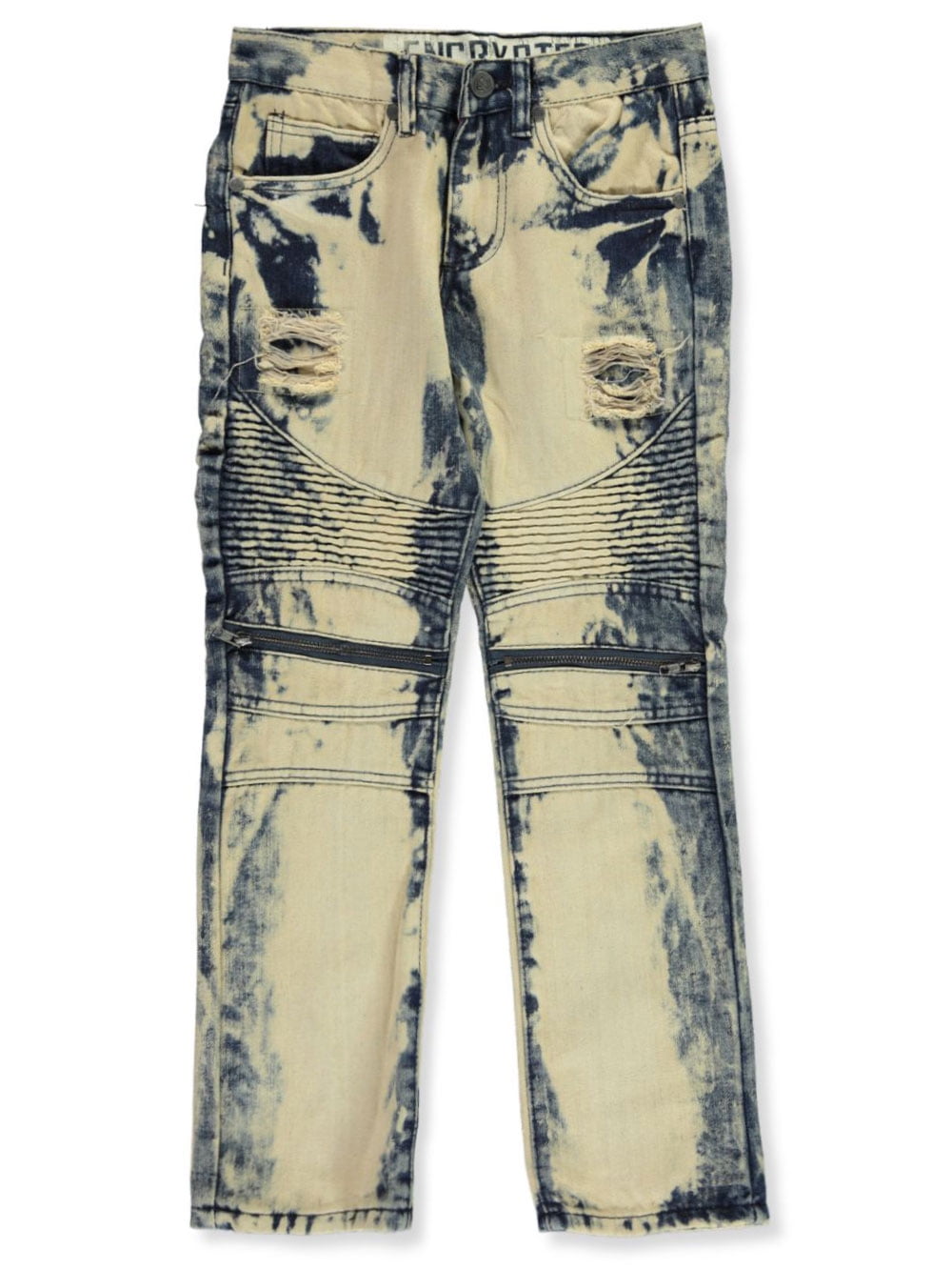 bleached distressed jeans