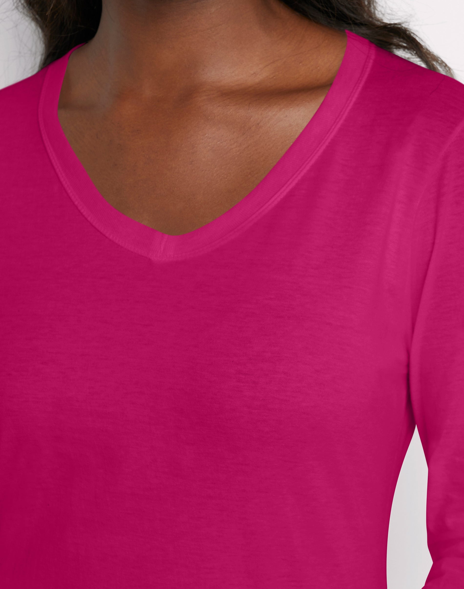 Hanes Women's Long Sleeve Cotton V-Neck T-Shirt, Sizes XS-XXL