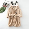 thumbnail image 3 of WOYY Toddler Girls Panda Flannel Bathrobe Soft Hooded Belted Nightrobe, Sizes 3-4T, 3 of 3