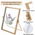 thumbnail image 4 of Clear 8.5x6.5 Inch Glass Picture Frame Vertical Gold Metal Photo Frame Simple Metal Geometric Picture Frame Tabletop Shelf Photo Frames with Glass Front Frames for Home Office Wedding Desk Stand, 4 of 9