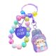 thumbnail image 1 of Pulsera de cuentas con llavero, ligera, para niñas, niños y adultos. Violeta, 1 of 9