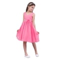 thumbnail image 6 of renvena Girls Toddler Kids Flower Chiffon Pleated Bridesmaid Wedding Pageant Party Dress Hot Pink 2, 6 of 7