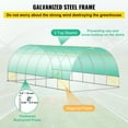 thumbnail image 4 of VEVOR Walk-in Tunnel Greenhouse Galvanized Frame & Waterproof Cover 20x10x7 ft, 4 of 9