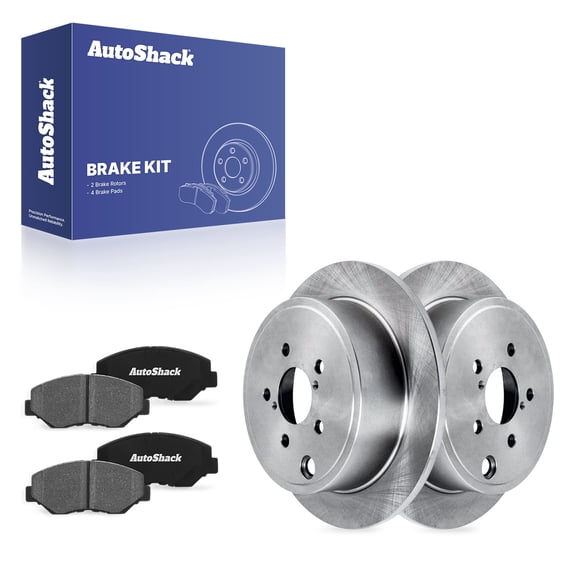 AutoShack Rear Solid Brake Rotors   Ceramic Pads 6-PC Brake Kit Replacement for 2010-2014 Subaru Outback 2008-2014 Subaru Impreza 2013 Scion FR-S 11.25" (285.8 mm)