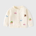 thumbnail image 2 of Tranfacy Sweaters for Kids,Girls Cardigan Sweaters,Bow Solid Kids Color Knitted Sweater Cardigan, 2 of 4