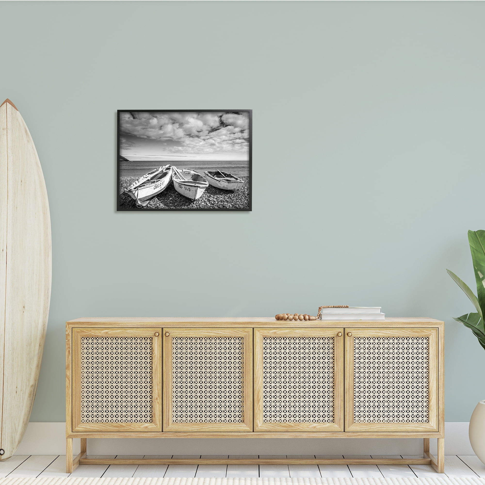 Stupell Indtries Vintage Rowboats on Rocky Beach Shore Nautical Photography,30 x 24,Design by Danita Delimont