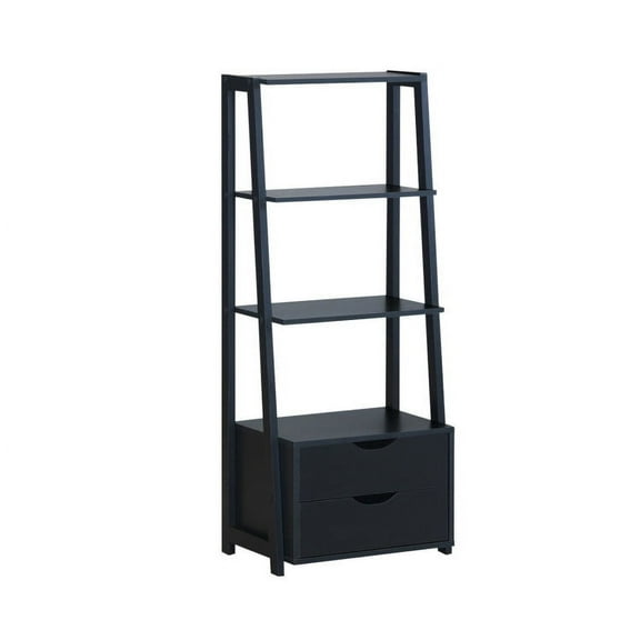 Resenkos Bookshelf,Shelf, Open Bookcase Book Shelf,Storage Shelf Unit Plant Stand,4-Tier Ladder Bookshelf Storage Display with 2 Drawers