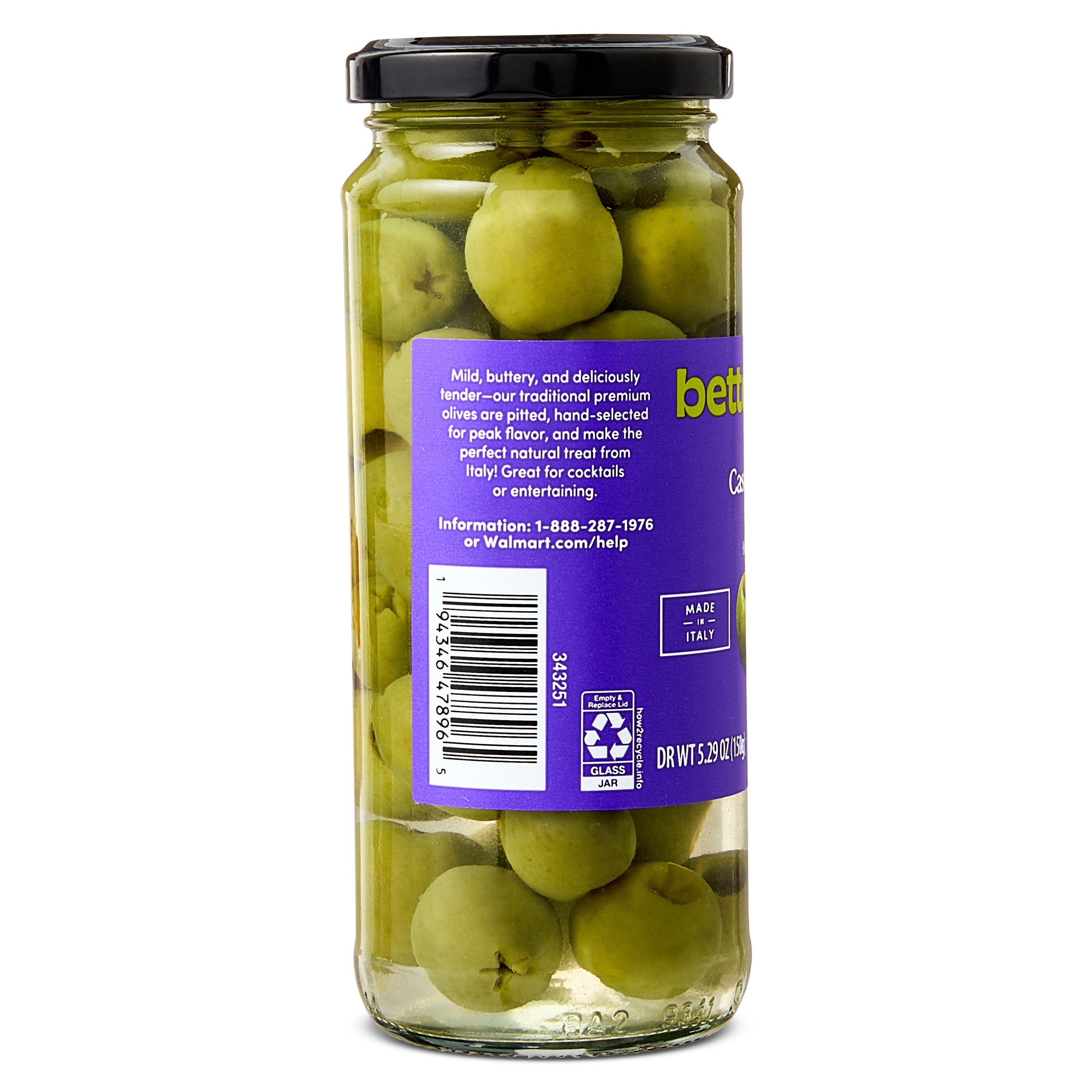 bettergoods Pitted Castelvetrano Olives, 5.29 oz Jar